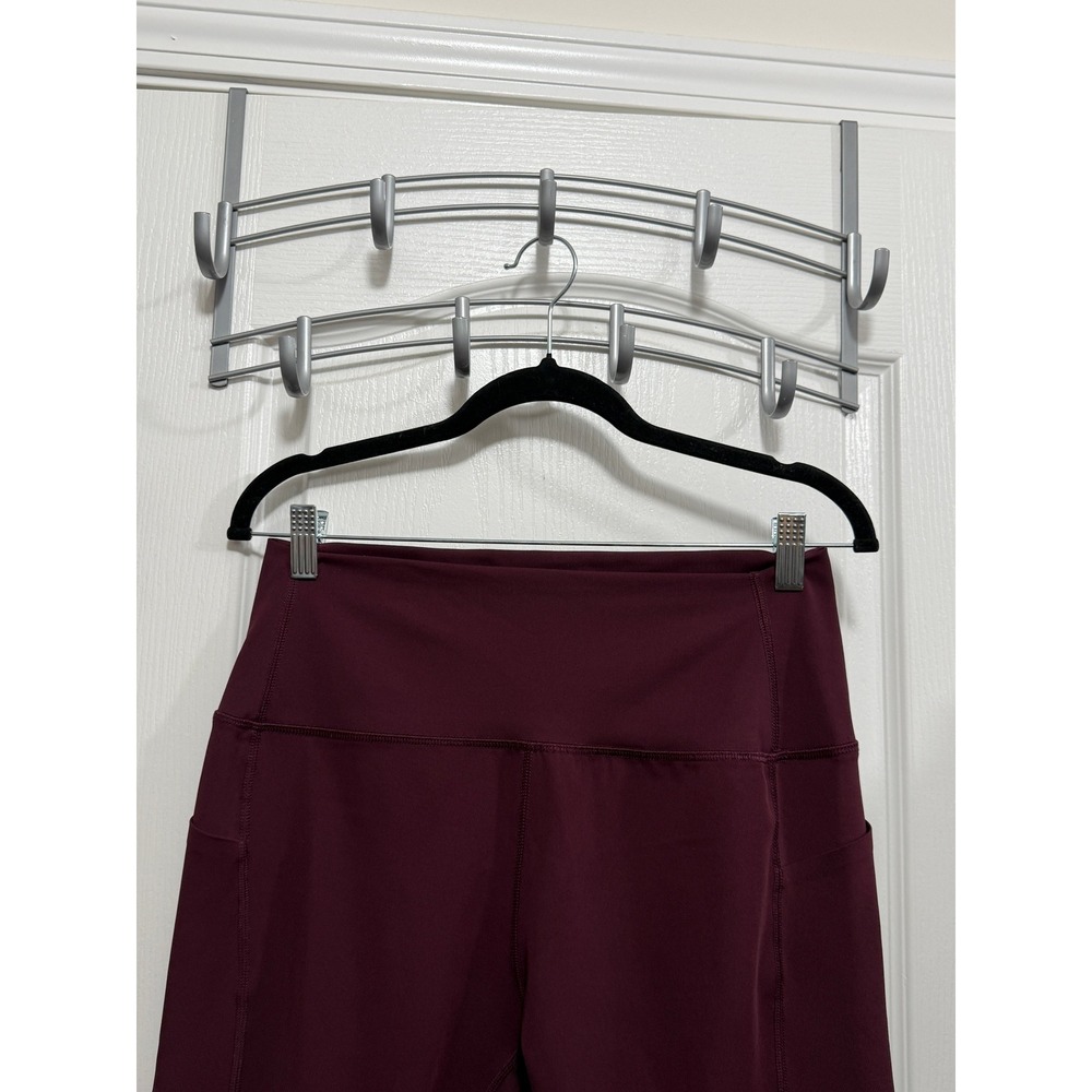 RBX Womens Large Burgundy High Waisted Capri Leggings Side Pockets Athleisure - Picture 15 of 16